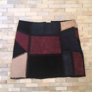 Suede patchwork Zara mini skirt